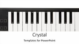  Presentation with electronic - Presentation theme having electronic midi keyboard background and a white colored foreground
