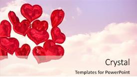  Presentation with heart clouds - Cool new slides with electronic nose - heart balloons against colored sky backdrop and a  colored foreground
