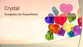  Presentation with heart clouds - Amazing PPT layouts having electronic nose - heart balloons against sunset backdrop and a  colored foreground