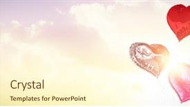  Presentation with heart clouds - PPT layouts featuring electronic nose - love heart balloons against sunset background and a cream colored foreground