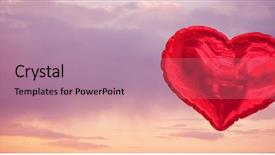  Presentation with balloon - Colorful slide set enhanced with electronic nose - red heart balloon against scenic backdrop and a  colored foreground