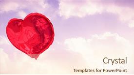  Presentation with heart clouds - Slide deck consisting of electronic nose - red heart balloon against sunset background and a  colored foreground