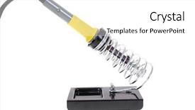  Presentation with soldering - Slides consisting of electronic nose - soldering station isolated background and a white colored foreground