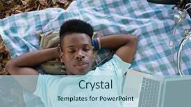  Presentation with picnic - Beautiful slides featuring electronic nose - young man sleeping backdrop and a  colored foreground