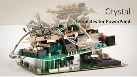  Presentation with electronic - PPT layouts having electronic-pcb-garbage-as-background background and a soft green colored foreground