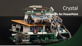  Presentation with electronic - PPT theme featuring electronic-pcb-garbage-as-background background and a  colored foreground