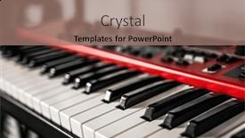  Presentation with piano black white - Slide deck featuring electronic-piano-black-and-white background and a coral colored foreground