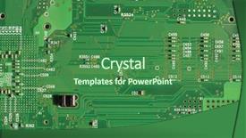  Presentation with printed circuit board - Beautiful presentation theme featuring electronic printed circuit board backdrop and a ocean colored foreground