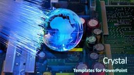  Presentation with printed circuit - Audience pleasing slide set consisting of electronic printed circuit board backdrop and a ocean colored foreground