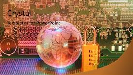  Presentation with printed circuit - PPT theme enhanced with electronic printed circuit board background and a red colored foreground