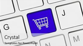  Presentation with retail - Colorful slides enhanced with electronic retail - computer keyboard with shopping key backdrop and a white colored foreground