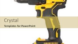  Presentation with electronic - Slide set featuring electronic-screwdriver-isolated-on-white background and a yellow colored foreground