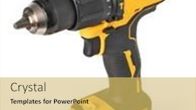  Presentation with electronic - PPT layouts having electronic-screwdriver-isolated-on-white background and a yellow colored foreground