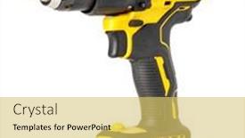  Presentation with electronic - PPT theme enhanced with electronic-screwdriver-isolated-on-white background and a yellow colored foreground