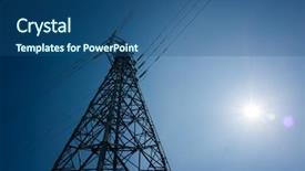  Presentation with telecom tower - PPT layouts with electronic tower under the sky background and a ocean colored foreground