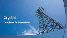  Presentation with telecom tower - Slide deck featuring electronic tower under the sky background and a teal colored foreground