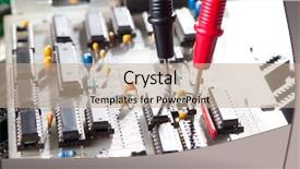  Presentation with multimeter - Presentation theme enhanced with electronic transistor white - multimeter examining a circuit board background and a mint green colored foreground