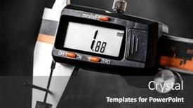  Presentation with electronic - PPT theme having electronic-vernier-caliper-close-up background and a dark gray colored foreground