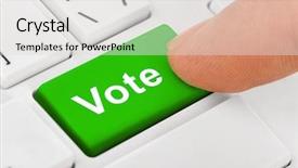  Presentation with vote - Theme consisting of electronic voting - computer notebook keyboard with vote background and a light gray colored foreground
