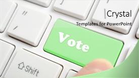 Presentation with keyboard - Theme consisting of electronic voting - pressing green vote key background and a white colored foreground