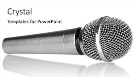  Presentation with electronic voting - Amazing presentation theme having electronic voting - silver microphone isolated on white backdrop and a white colored foreground
