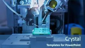  Presentation with electronic components - Cool new presentation theme with electronics - automatic machinery for soldering electronic backdrop and a ocean colored foreground