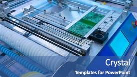  Presentation with chip - Amazing presentation having electronics - automation chip mounter working backdrop and a ocean colored foreground