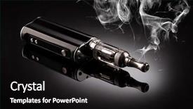  Presentation with cigarettes - Slides featuring electronics - big electronic cigarettes isolated background and a dark gray colored foreground