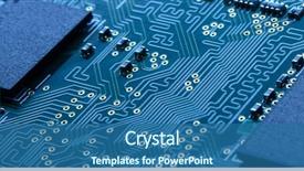  Presentation with circuit board - Slide set with electronics - close up image background and a ocean colored foreground
