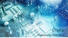  Presentation with circuit board - Presentation theme with electronics - close up of circuit board background and a light blue colored foreground