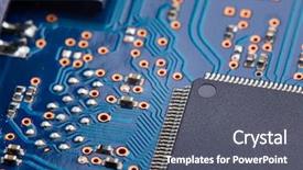  Presentation with motherboard - Theme consisting of electronics - close-up of electronic circuit board background and a gray colored foreground