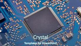  Presentation with motherboard - Beautiful presentation design featuring electronics - close-up of electronic circuit board backdrop and a ocean colored foreground