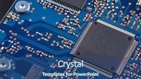  Presentation with motherboard - Presentation theme with electronics - close-up of electronic circuit board background and a ocean colored foreground
