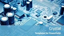  Presentation with circuit board - PPT theme having guitar pickup and strings sunburst background and a  colored foreground.