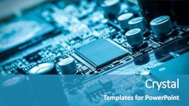  Presentation with circuit board - Theme having electronics - close-up of electronic circuit board background and a teal colored foreground
