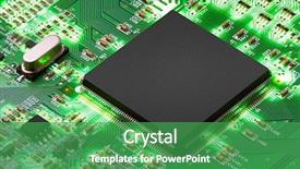  Presentation with circuit board - Presentation design enhanced with electronics - electronic circuit board with processor background and a ocean colored foreground