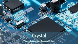  Presentation with circuit - Amazing presentation theme having electronics - electronic circuit board with processor backdrop and a ocean colored foreground