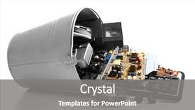  Presentation with electronic waste - Presentation theme consisting of electronics - electronic waste isolated on white background and a gray colored foreground