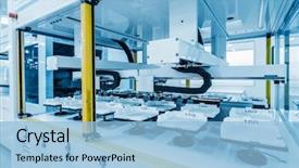  Presentation with factory - Beautiful slide deck featuring electronics - industry technology borough of industry backdrop and a light blue colored foreground