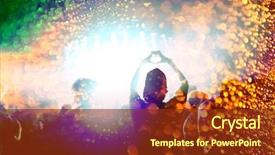  Presentation with electronics - Beautiful presentation theme featuring electronics - music concert backdrop and a tawny brown colored foreground