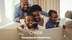  Presentation with digital parenting - Cool new PPT theme with electronics - parents and kids using laptop backdrop and a coral colored foreground