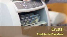  Presentation with consumption concept vending machine - Amazing theme having electronics - people finance and cash concept backdrop and a tawny brown colored foreground