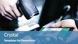  Presentation with electronics - Beautiful slides featuring electronics - qr code payment online shopping backdrop and a teal colored foreground