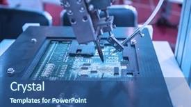  Presentation with welding - Cool new slide deck with electronics - robot welding backdrop and a ocean colored foreground