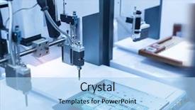  Presentation with soldering - PPT theme enhanced with electronics - soldering iron tips of automated background and a light blue colored foreground