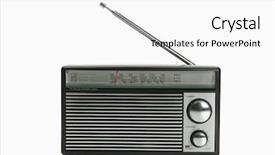  Presentation with radio - Cool new slide deck with electronics antenna - close-up of a radio backdrop and a white colored foreground