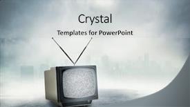  Presentation with electronics - Slide deck with electronics antenna - old tv background and a light gray colored foreground