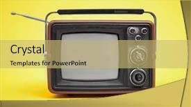  Presentation with geography old nautical treasure vintage - Audience pleasing theme consisting of electronics antenna - old vintage tv on color backdrop and a yellow colored foreground