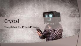  Presentation with television media - Audience pleasing theme consisting of electronics antenna - problem of television addiction mixed backdrop and a light gray colored foreground