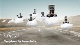  Presentation with television media - Slides with electronics antenna - problem of television addiction mixed background and a gray colored foreground